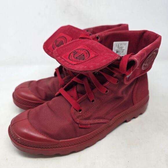 Palladium Pampa Hi Canvas Sneakers Boots Red Men’s Size 10.5 - Picture 1 of 8